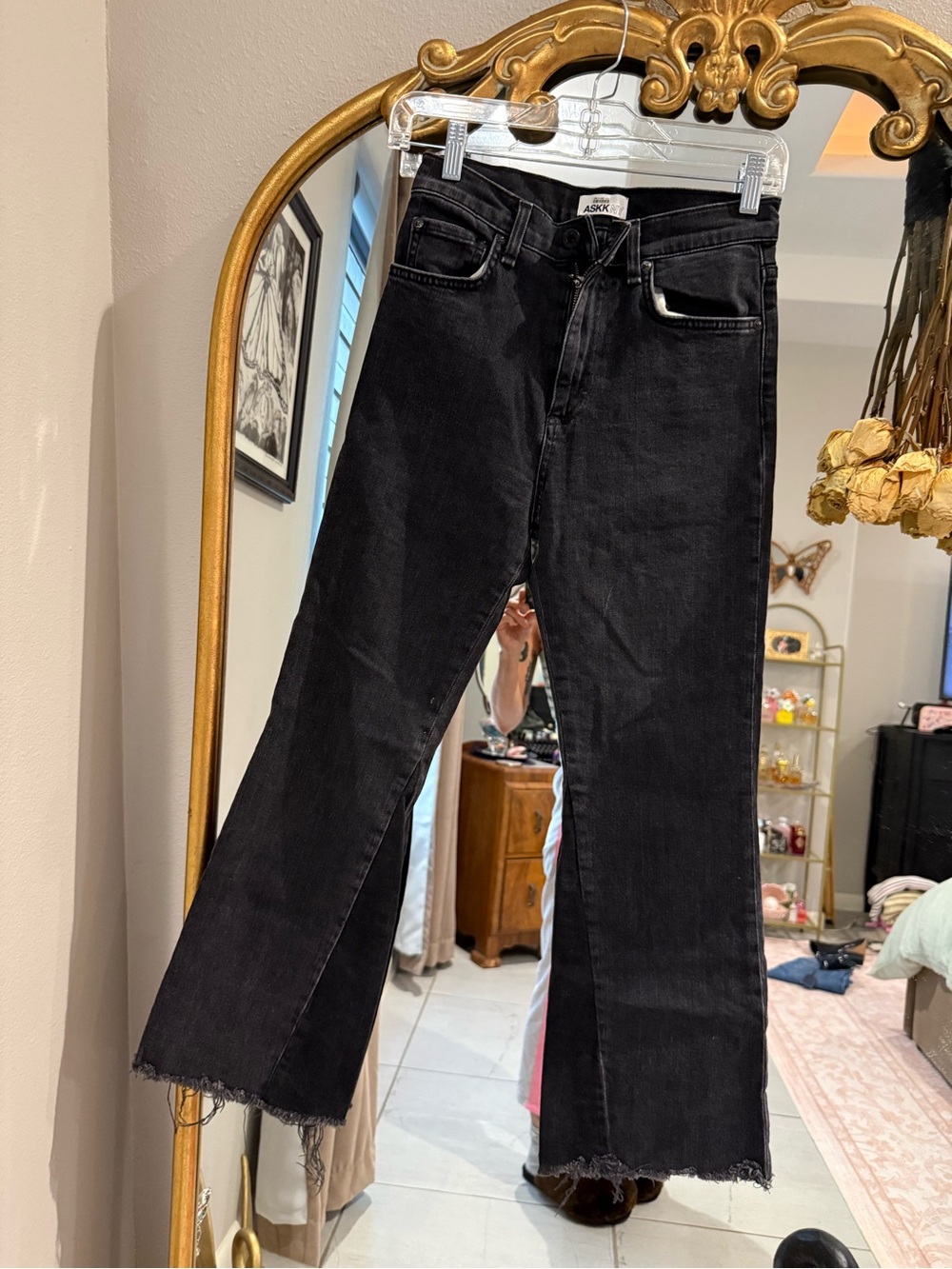 ASKK NY Black Cropped Flare Jeans